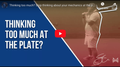 90% of hitting is who you feel when walking up to the plate.